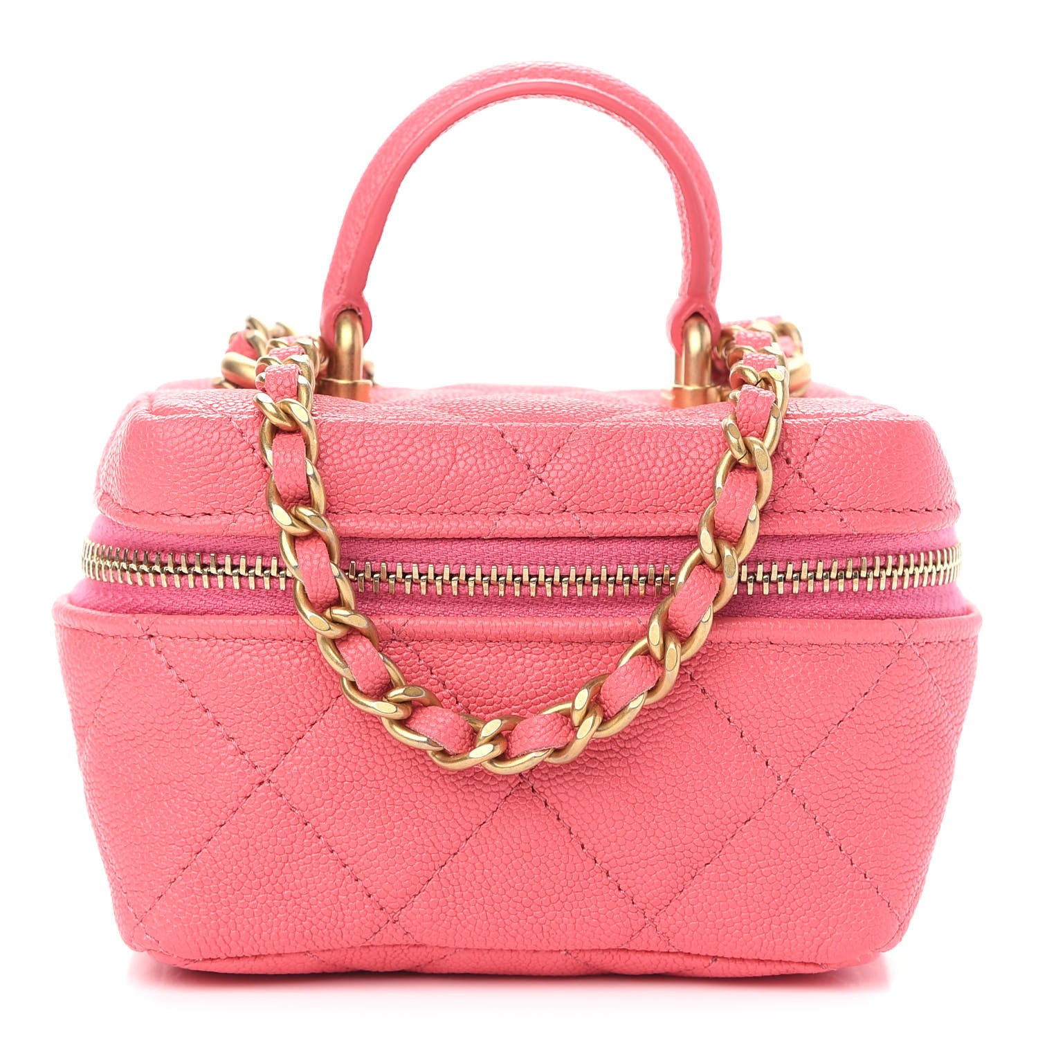Chanel Caviar Quilted Mini Top Handle Vanity With Chain Pink 1 of 9