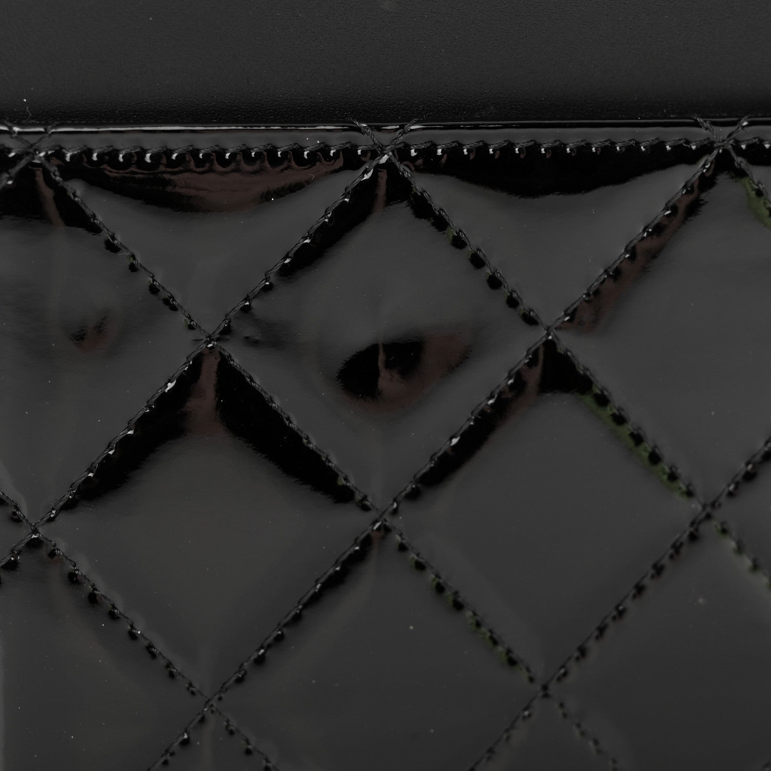 Chanel Patent Quilted Wallet On Chain WOC Black 14 of 14