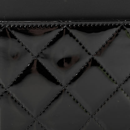 Chanel Patent Quilted Wallet On Chain WOC Black 14 of 14