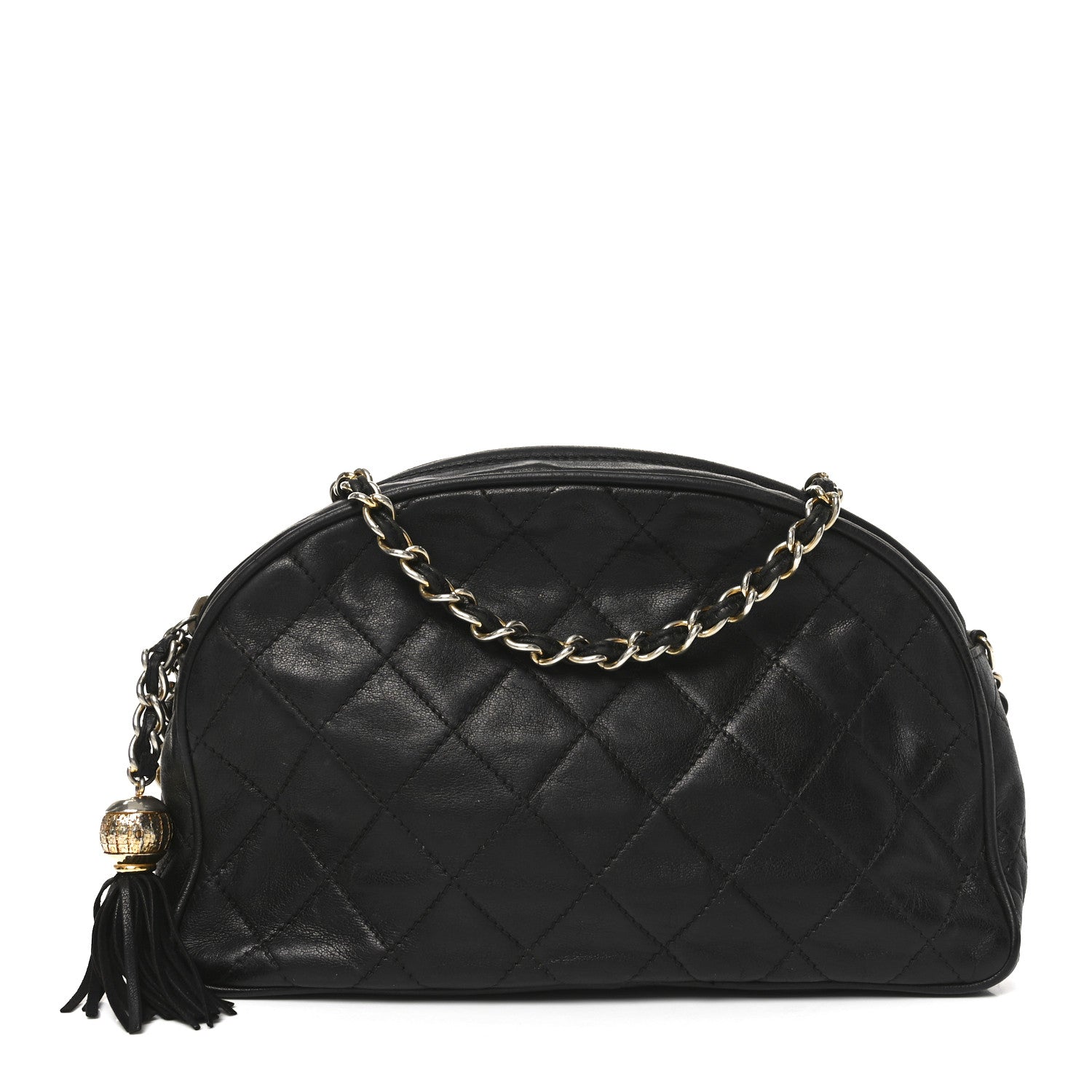 Chanel Lambskin Quilted Tassel Camera Case Black 1 of 11