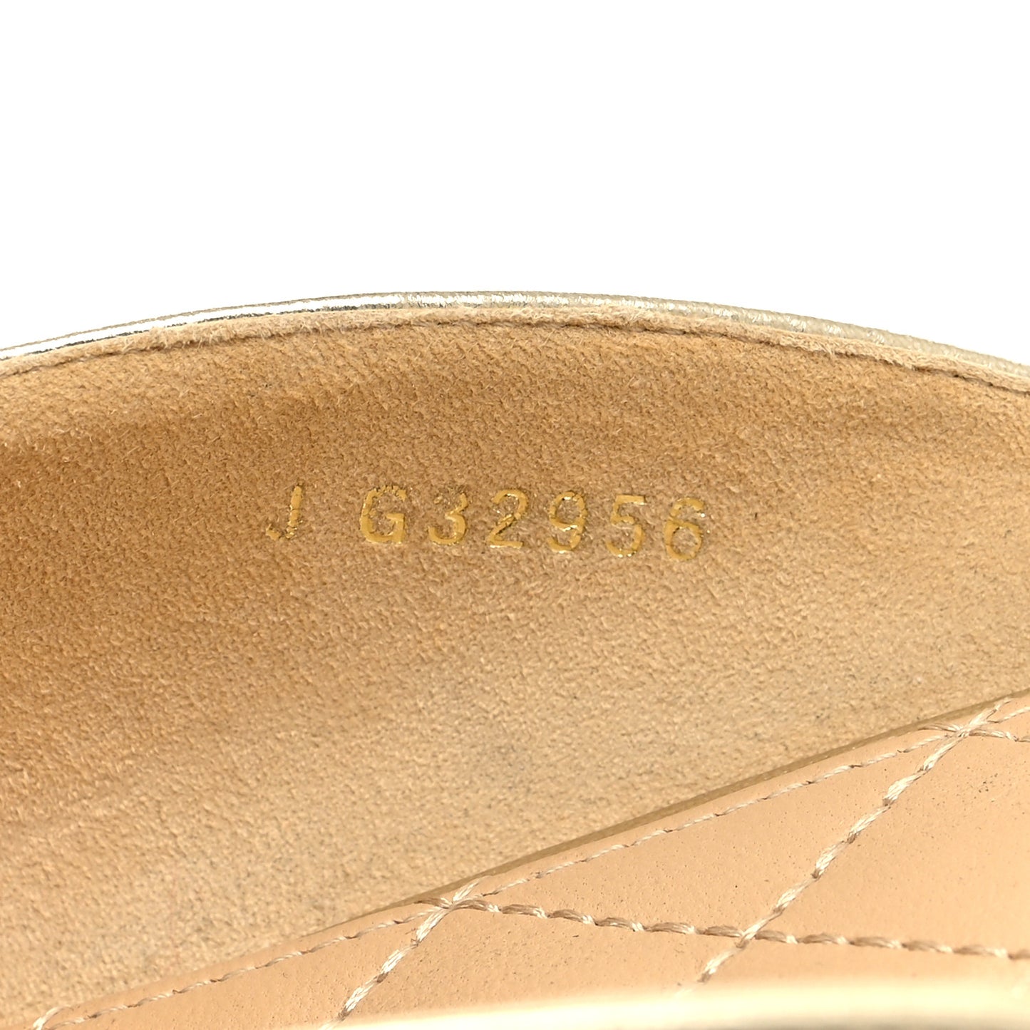 Metallic Lambskin Chain Braided Mules 40.5 Light Gold
