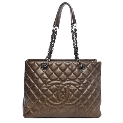 Chanel Metallic Caviar Quilted Grand Shopping Tote GST Bronze 1 of 12