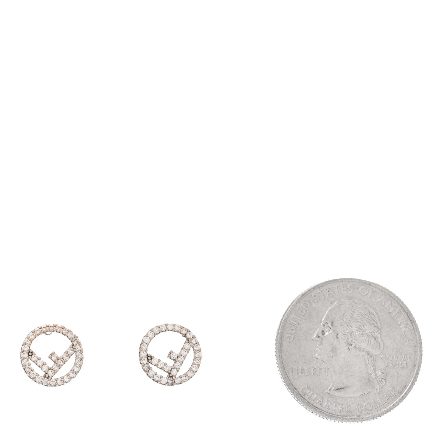 Fendi Metal Crystal F is Fendi Earrings Silver 2 of 5