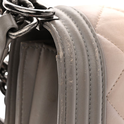 Chanel Calfskin Ombre Quilted Large Boy Flap Grey Beige 16 of 20