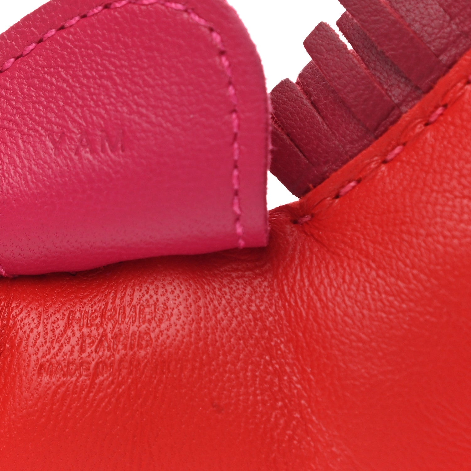 Hermes Milo Lambskin Grigri Rodeo Horse Bag Charm GM Rouge Indien Rubis Rose Mexico 3 of 4