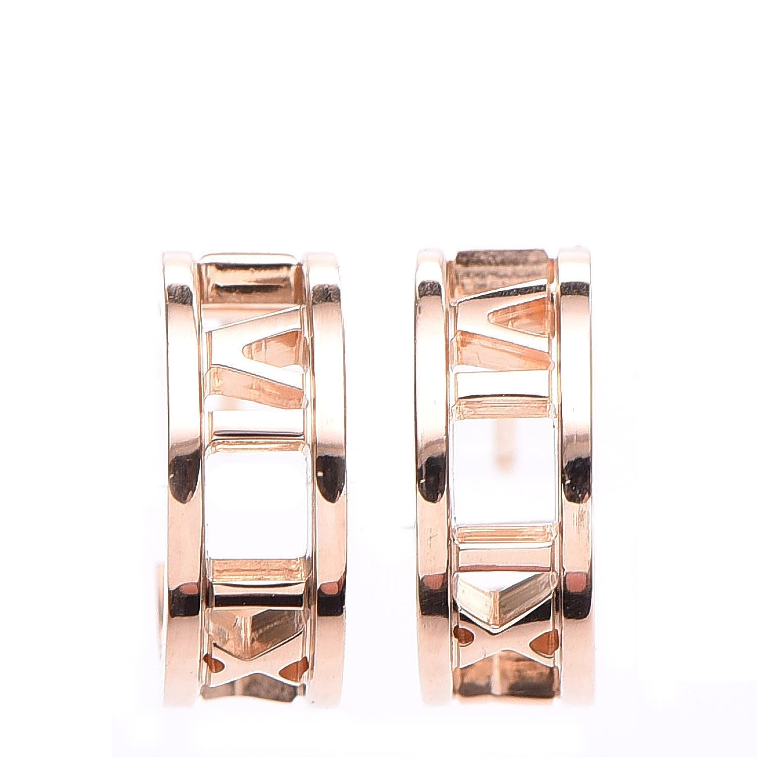 Tiffany 18K Rose Gold Atlas Hoop Earrings 1 of 5