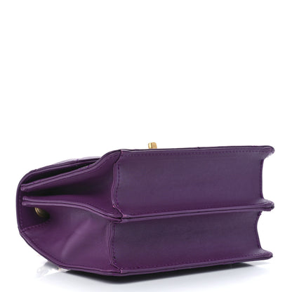Chanel Calfskin Resin Quilted Mini Flap Purple 3 of 11