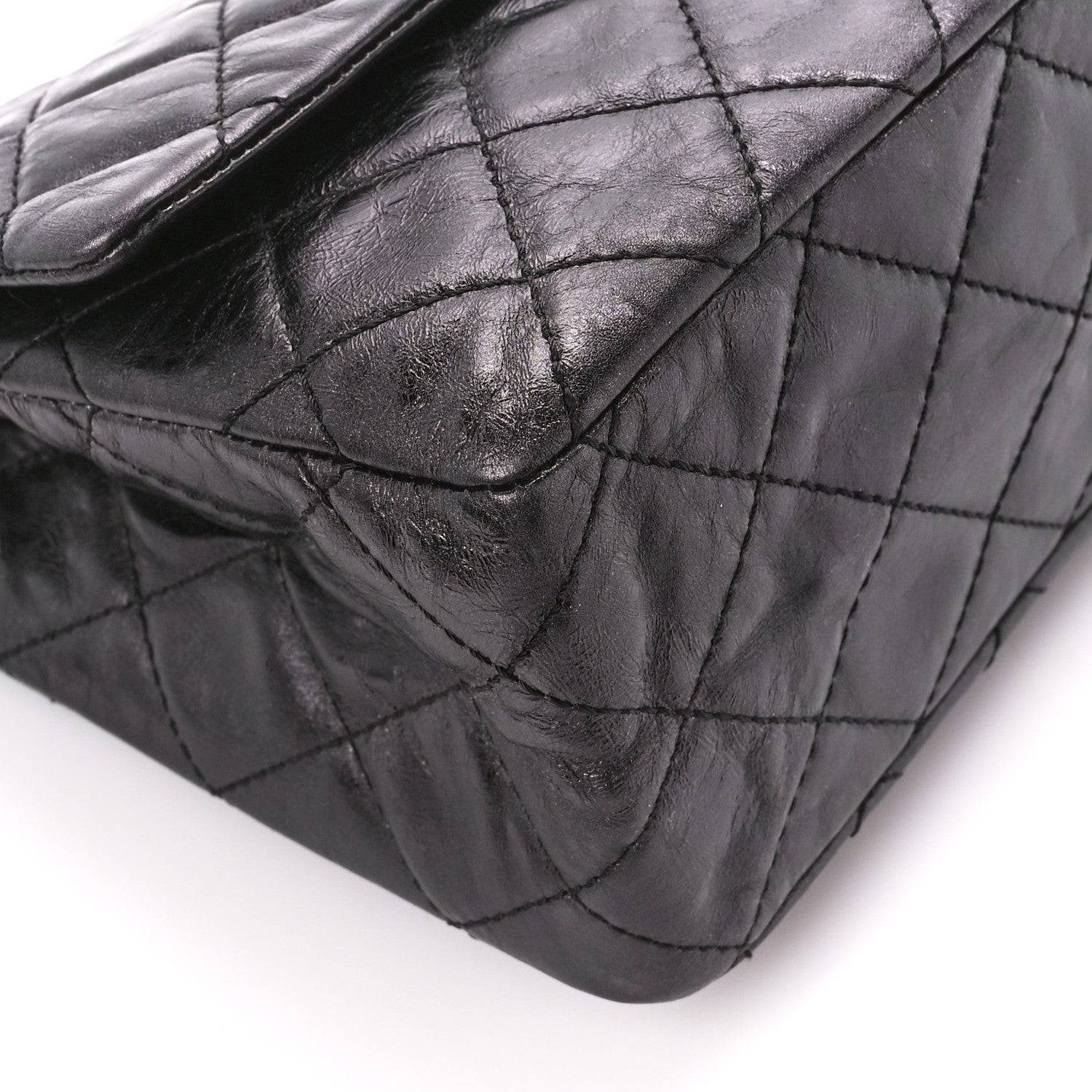 Chanel Metallic Aged Calfskin Quilted 2.55 Reissue 227 Flap So Black 9 of 10