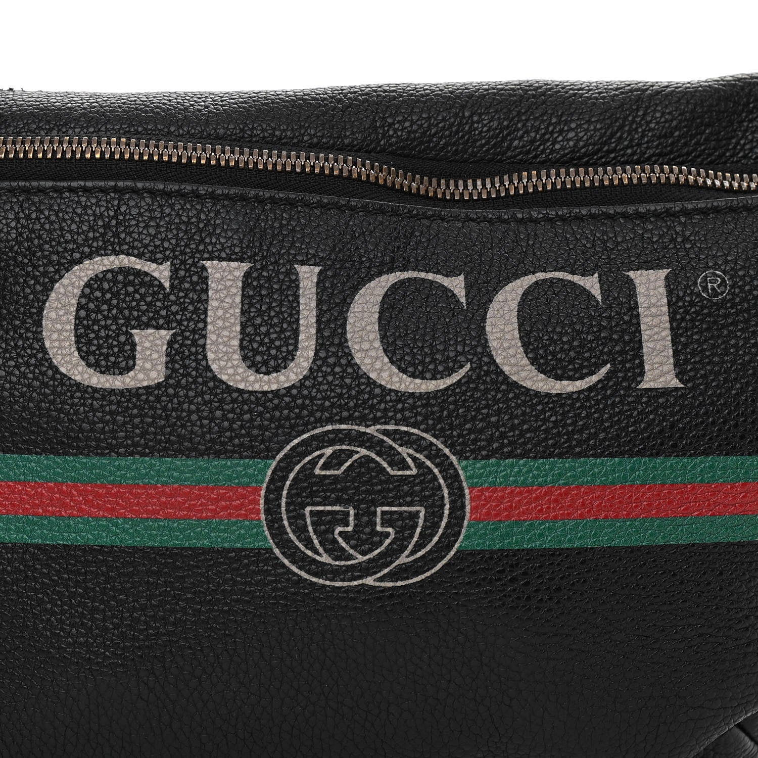 Gucci Grained Calfskin Logo Belt Bag Black 8 of 10