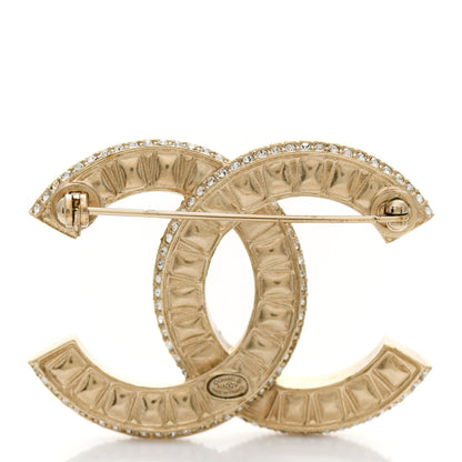Chanel Baguette Crystal CC Brooch Gold 3 of 5
