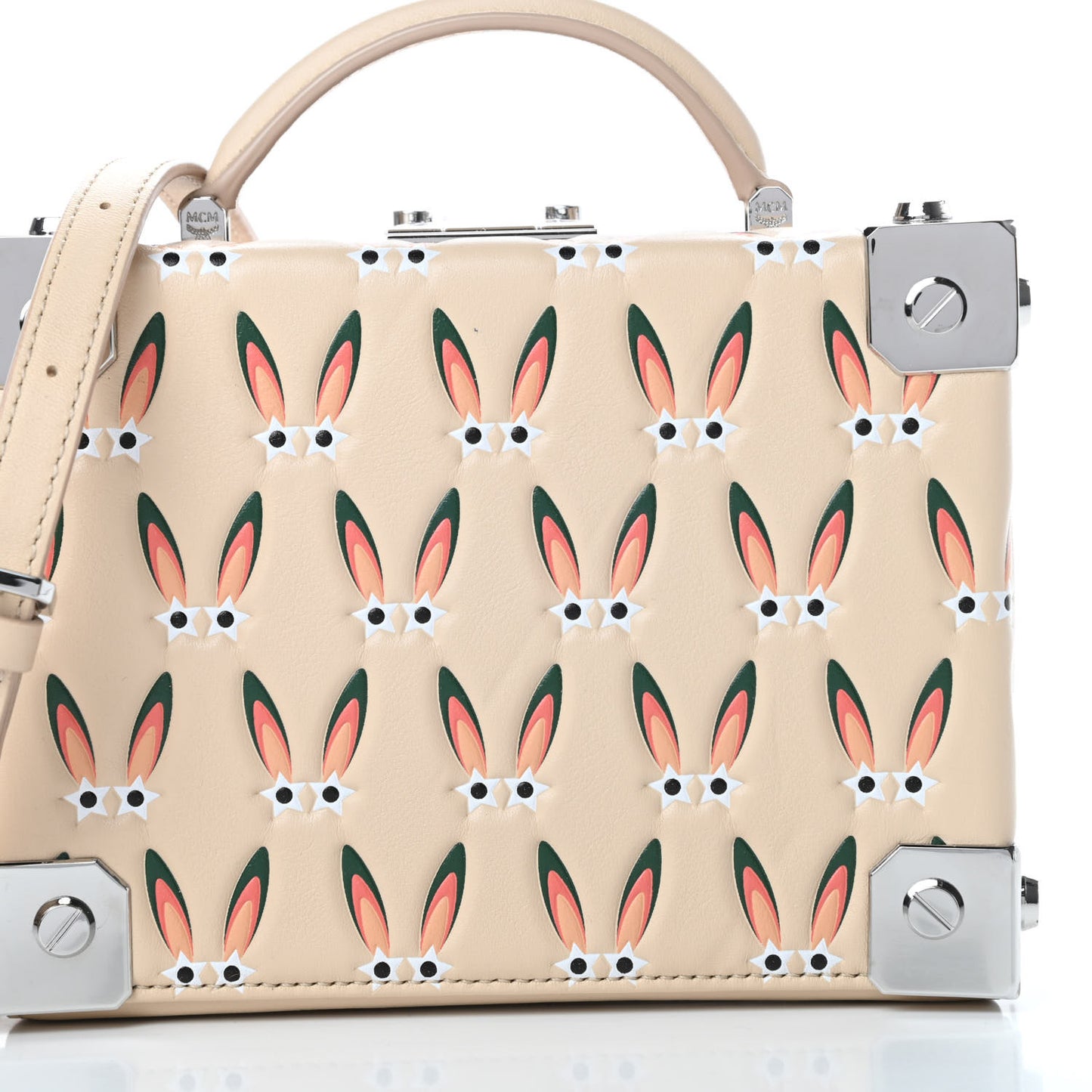 Lambskin Star Eyed Bunny Small Berlin Crossbody Natural
