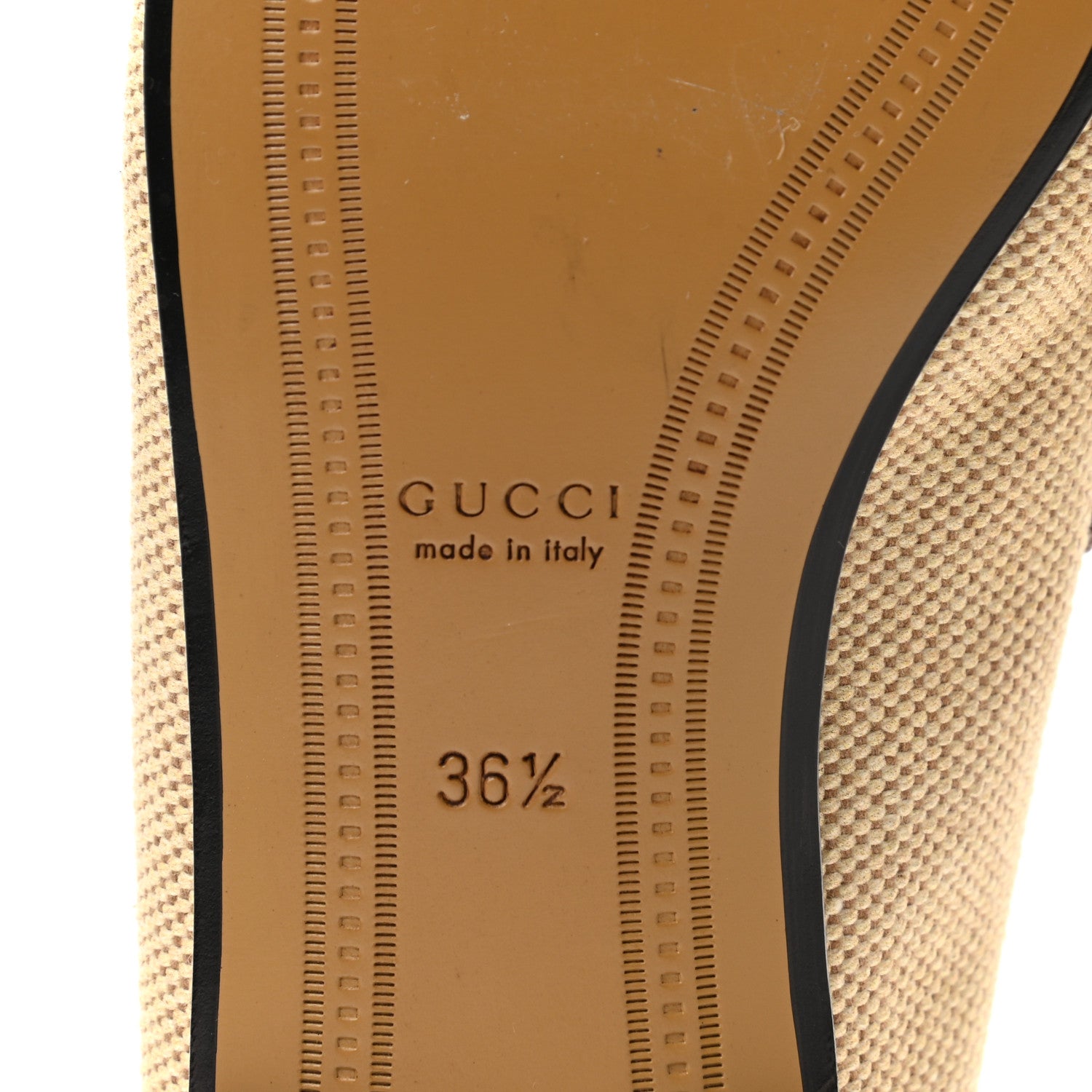 Gucci Canvas Malaga Kid Web Womens Horsebit Brixton Loafers 36.5 Sand Light Cuir 6 of 8