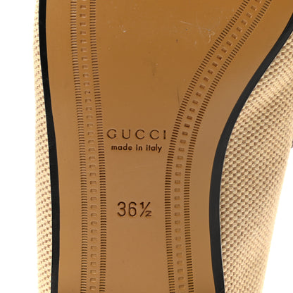 Gucci Canvas Malaga Kid Web Womens Horsebit Brixton Loafers 36.5 Sand Light Cuir 6 of 8