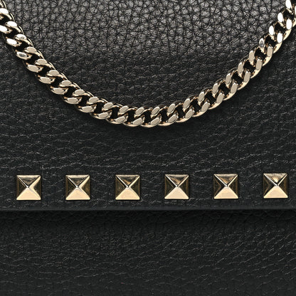 Valentino Garavani Pebbled Calfskin Rockstud Flap Wallet On Chain 7 of 10