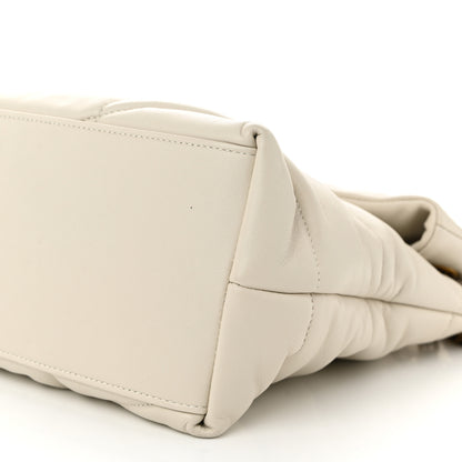 Saint Laurent Lambskin Quilted Medium Loulou Puffer Monogram Chain Satchel Crema Soft 10 of 10