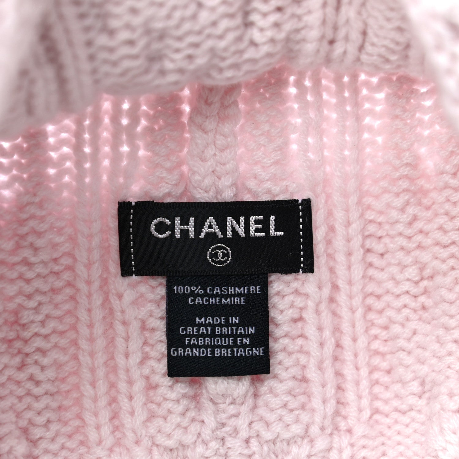 Chanel Cashmere CC Beanie Hat Light Pink 5 of 8