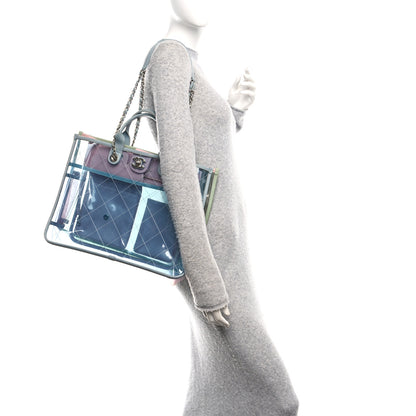 Chanel PVC Lambskin Stitched Medium Coco Splash Shopping Bag Blue Green Pink 2 of 11