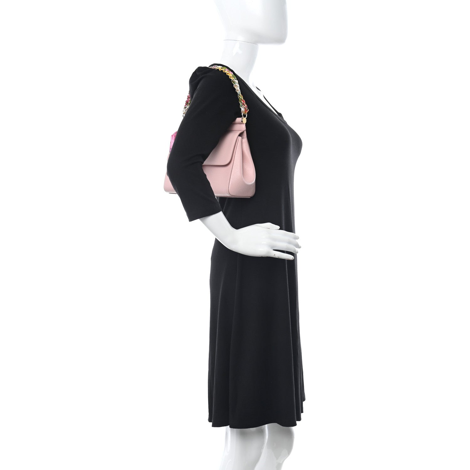 Dolce & Gabbana Dauphine Small Miss Sicily Satchel With Scarf Pink 2 of 9