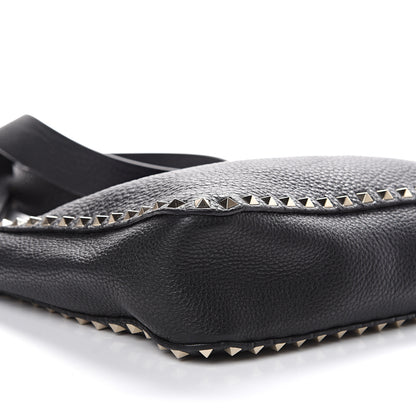 Valentino Garavani Pebbled Calfskin Small Rockstud Flip-Lock Messenger Bag Black 6 of 8