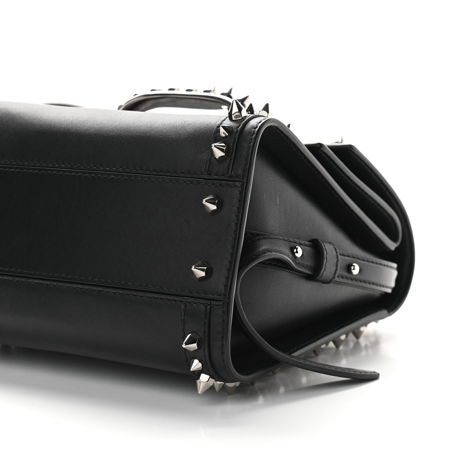Calfskin Studded The Small Story Bag Black