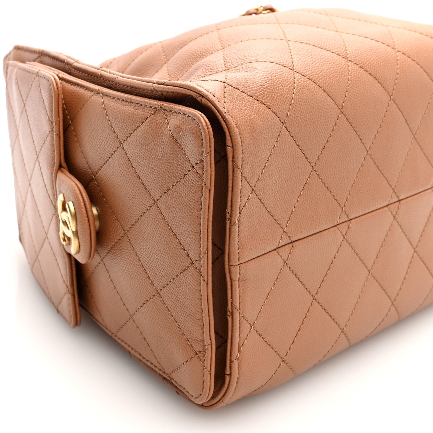 Caviar Quilted Small Chanel 25 Handbag Brown