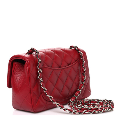 Chanel Caviar Quilted Mini Rectangular Flap Dark Red 3 of 11