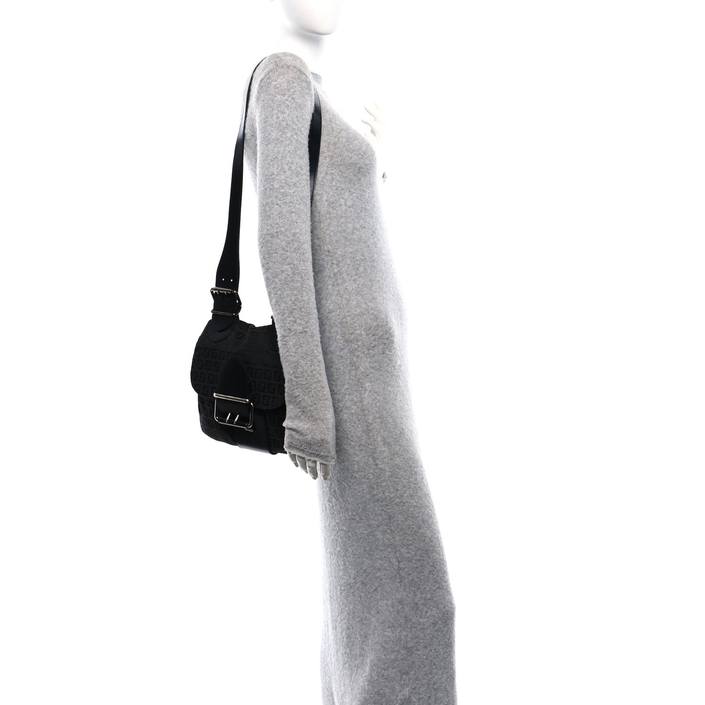 Zucchino Buckle Shoulder Bag Black