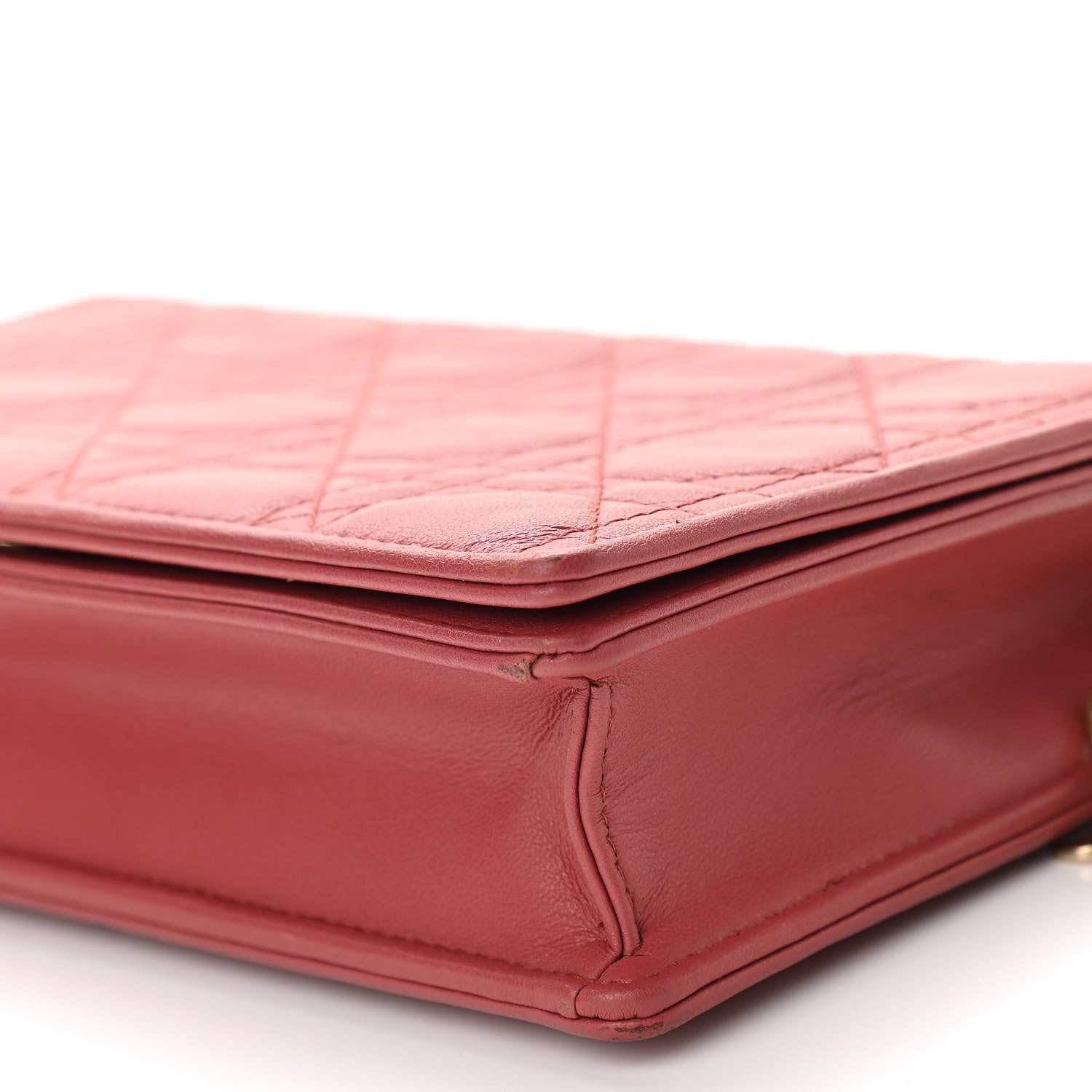 Christian Dior Lambskin Cannage Lady Dior Clutch Red 10 of 11