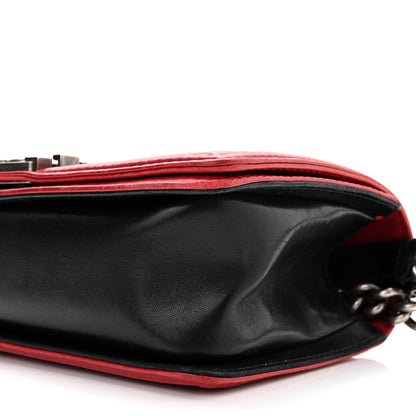 Chanel Lambskin Quilted Medium Boy Flap Black Red 10 of 10