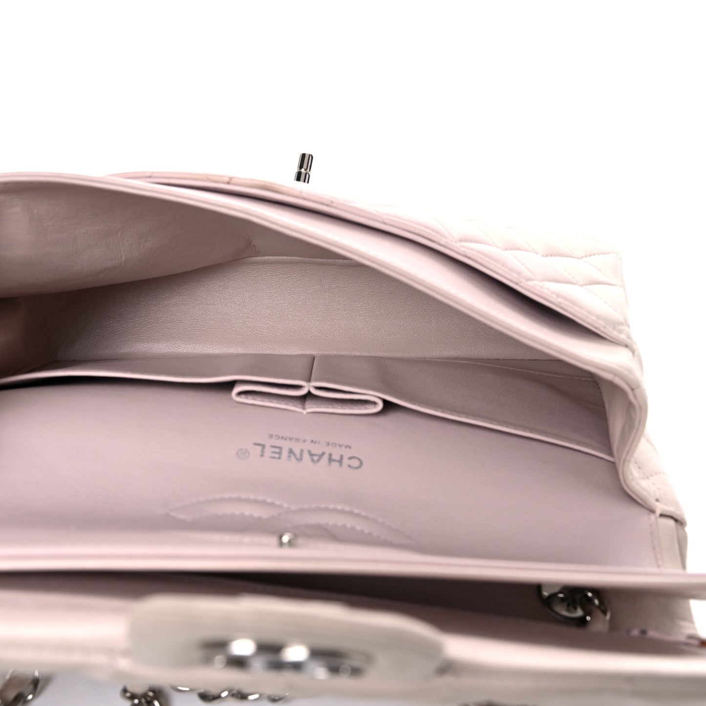 Lambskin Quilted Medium Double Flap Light Pink