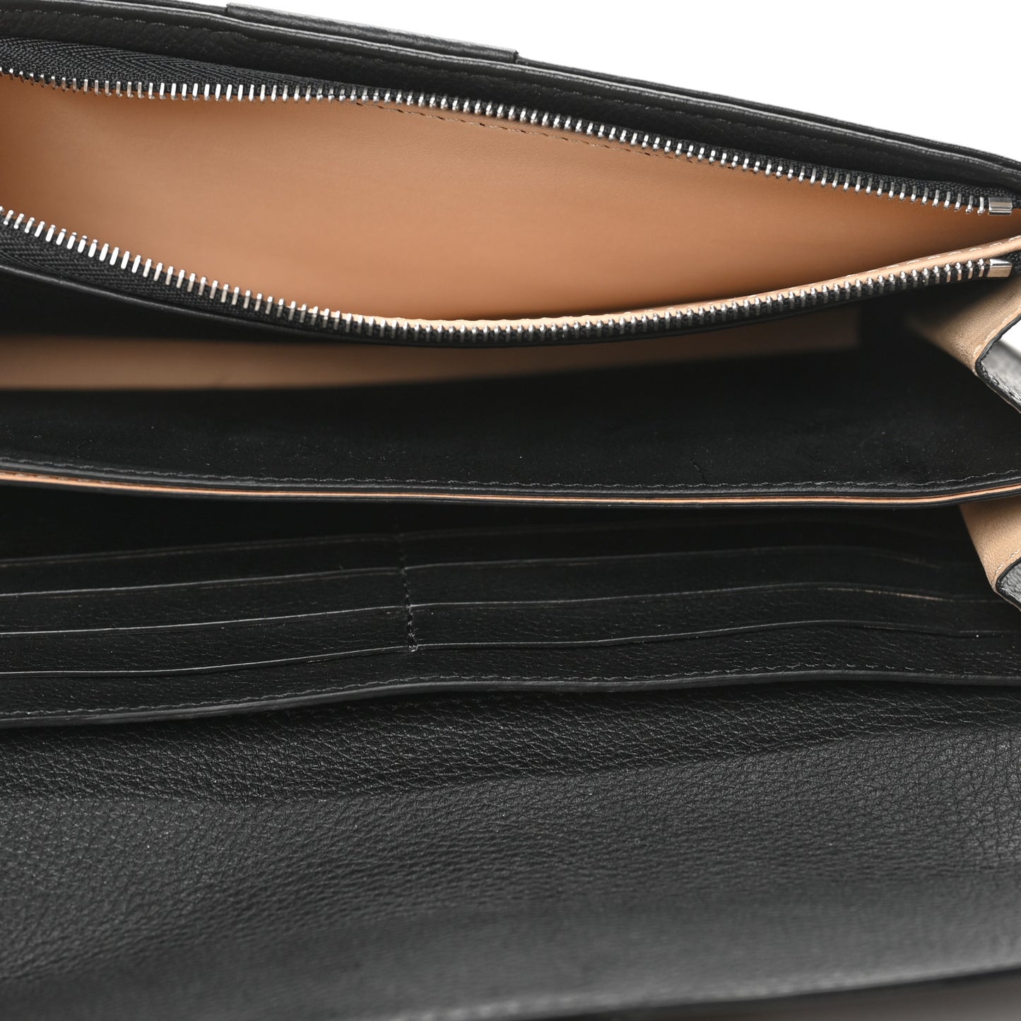 Grained Calfskin Brillant PTF Long Wallet Black