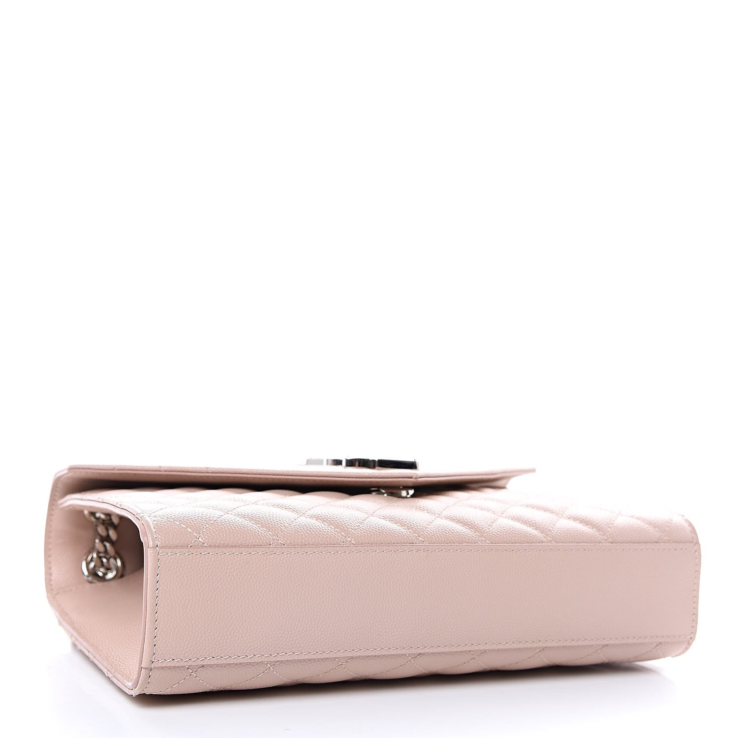 Saint Laurent Grain De Poudre Textured Mixed Matelasse Medium Triquilt Monogram Satchel Marble Pink 4 of 10
