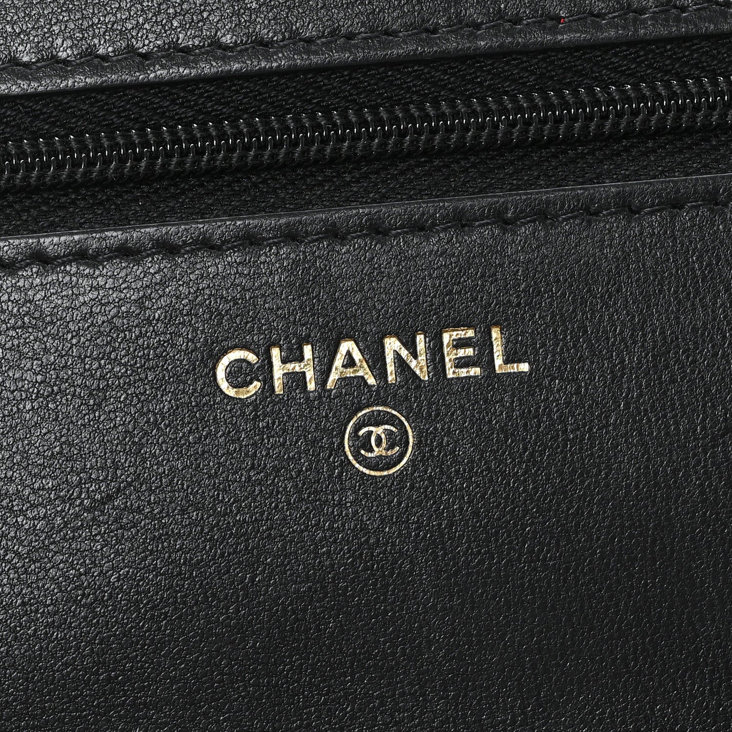 Chanel Lambskin Quilted Wallet On Chain WOC Black Black 6 of 12