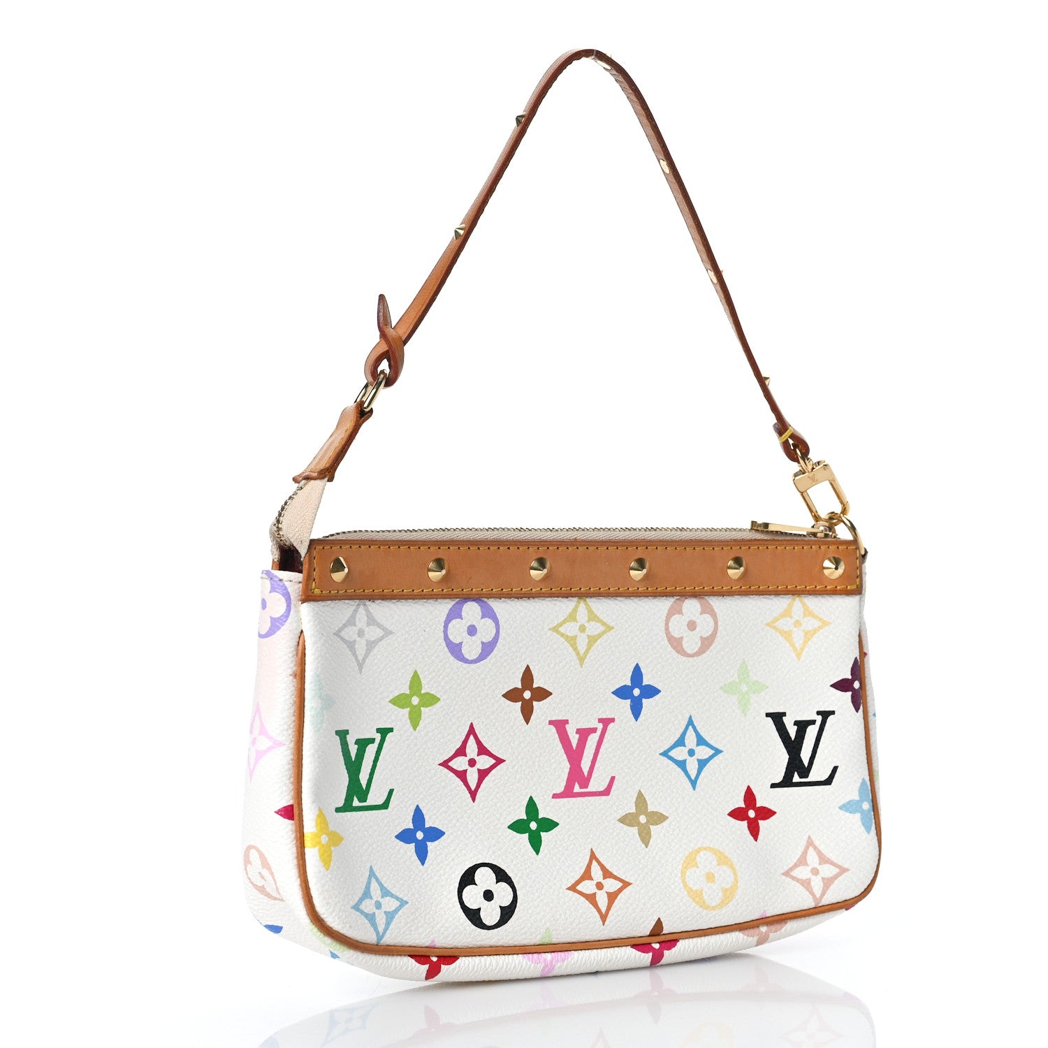 Louis Vuitton Monogram Multicolor Pochette Accessories White 3 of 9