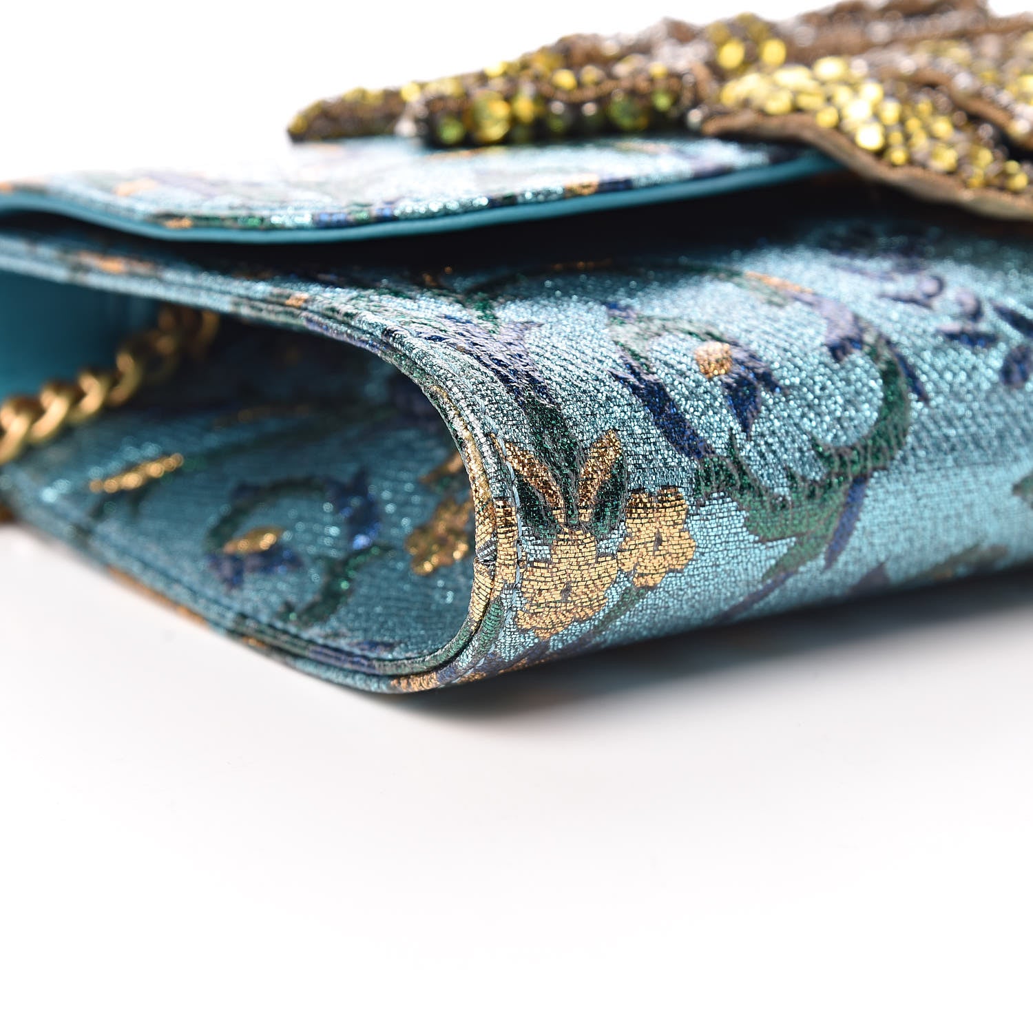 Gucci Brocade Broadway Clutch Bag Azure 8 of 9