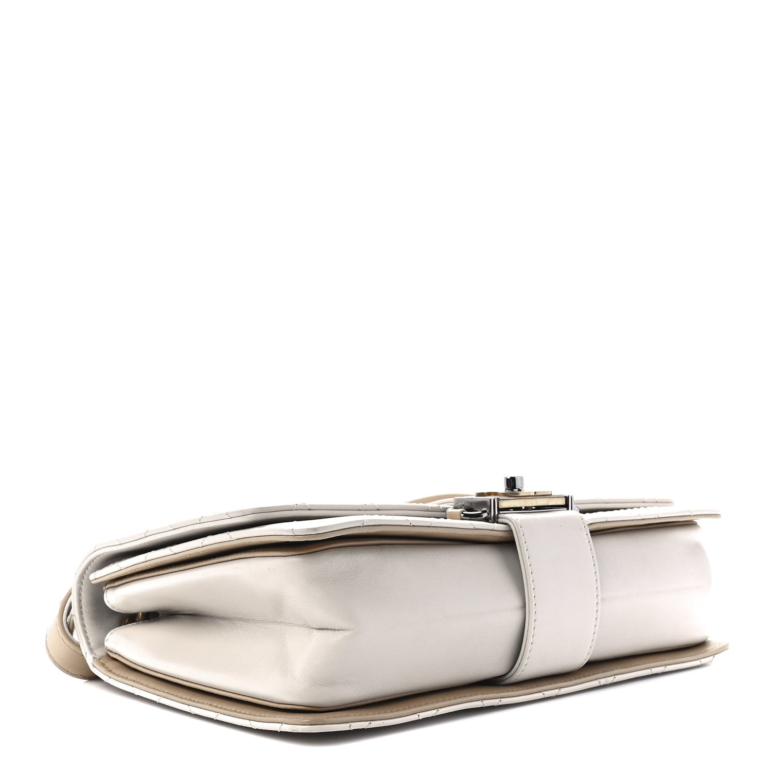 Chanel Calfskin Stitched Flap White 4 of 12