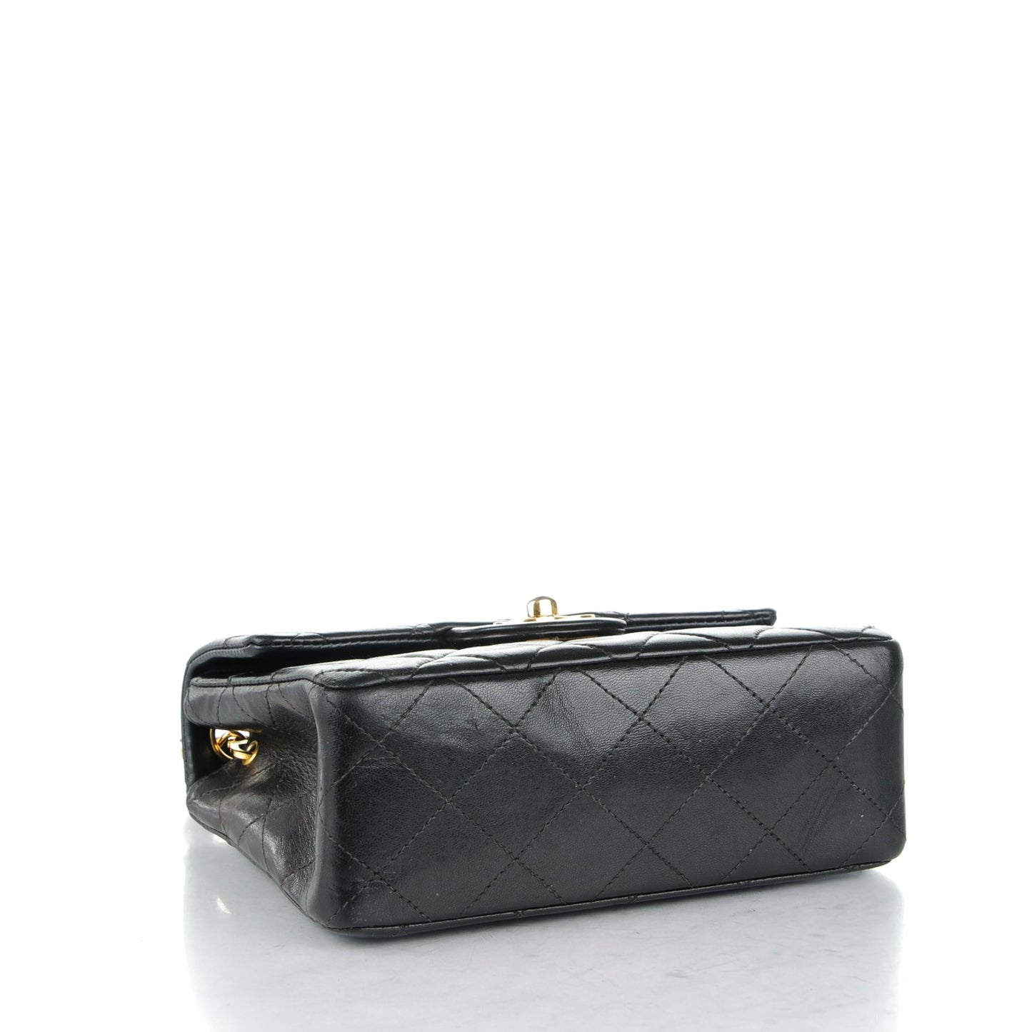 Lambskin Quilted Mini Square Flap Black