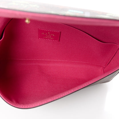 Louis Vuitton LOUIS VUITTON Monogram 2021 Christmas Animation Hollywood Pochette Felicie Chain Wallet Fuchsia 6 of 14