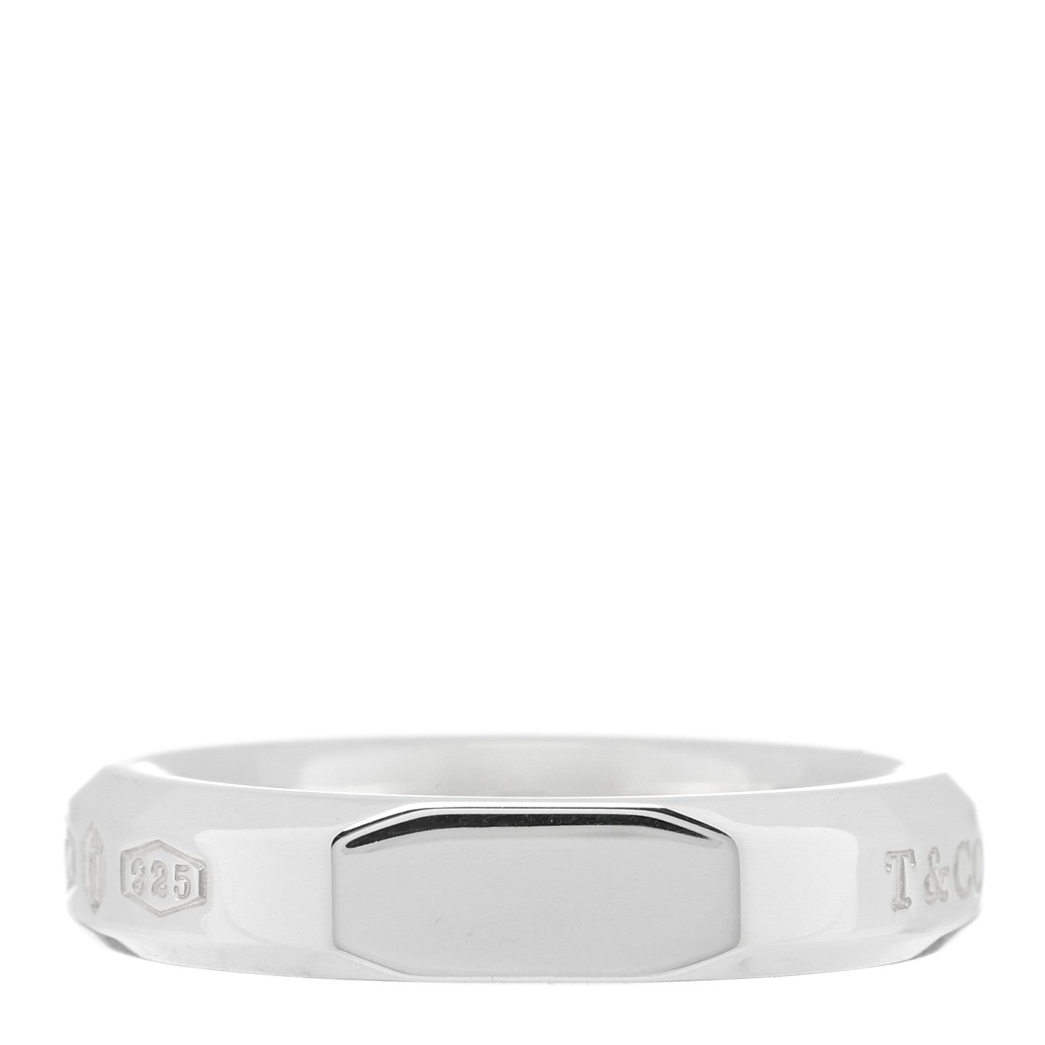 Tiffany Sterling Silver 1837 Makers Narrow Slice Ring 50 5.5 1 of 5