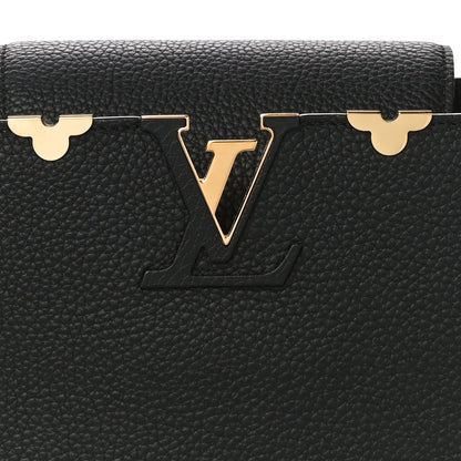 Louis Vuitton Taurillon Embellished Flower Crown Capucines PM Black 7 of 9