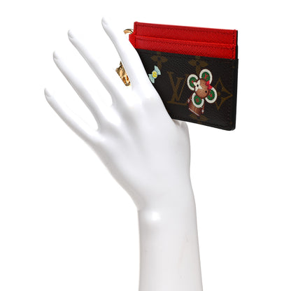 Louis Vuitton Monogram LV Charms 2024 Christmas Animation Candy Factory Card Holder Candy Red 2 of 6