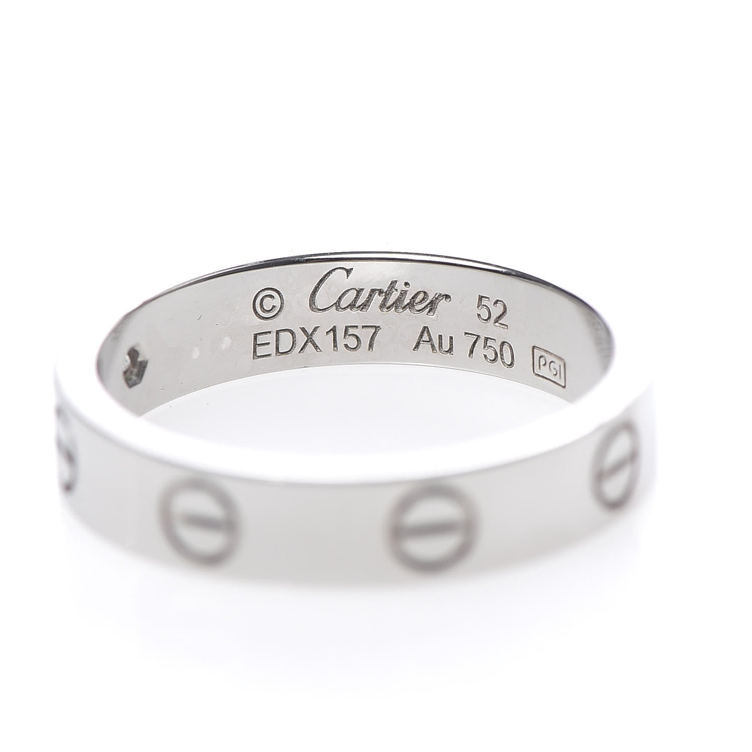 Cartier 18K White Gold Diamond 4mm LOVE Wedding Band Ring 52 6 4 of 6