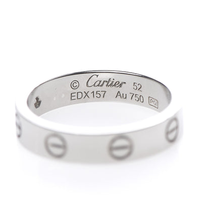 Cartier 18K White Gold Diamond 4mm LOVE Wedding Band Ring 52 6 4 of 6