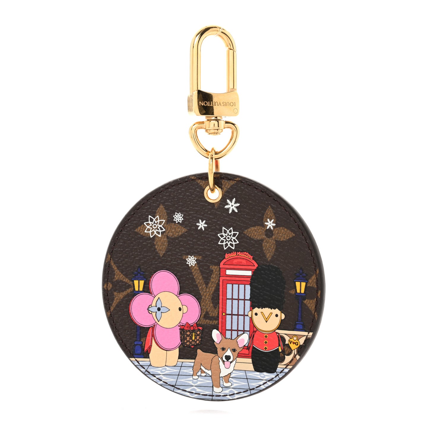 Monogram 2021 Christmas Animation London Bag Charm Key Ring Red