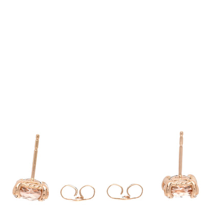 David Yurman 18K Rose Gold Diamond Morganite 8mm Chatelaine Earrings 3 of 4