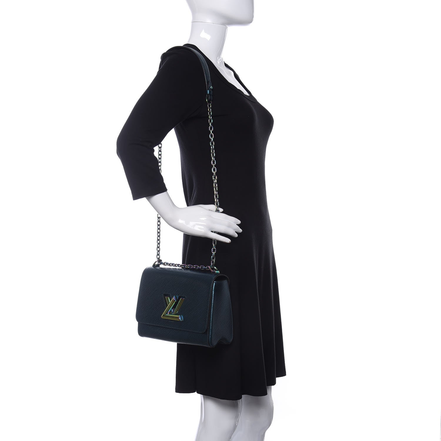 Louis Vuitton Epi Twist Scarabeo Shoulder Bag MM Blue Boreale 2 of 9