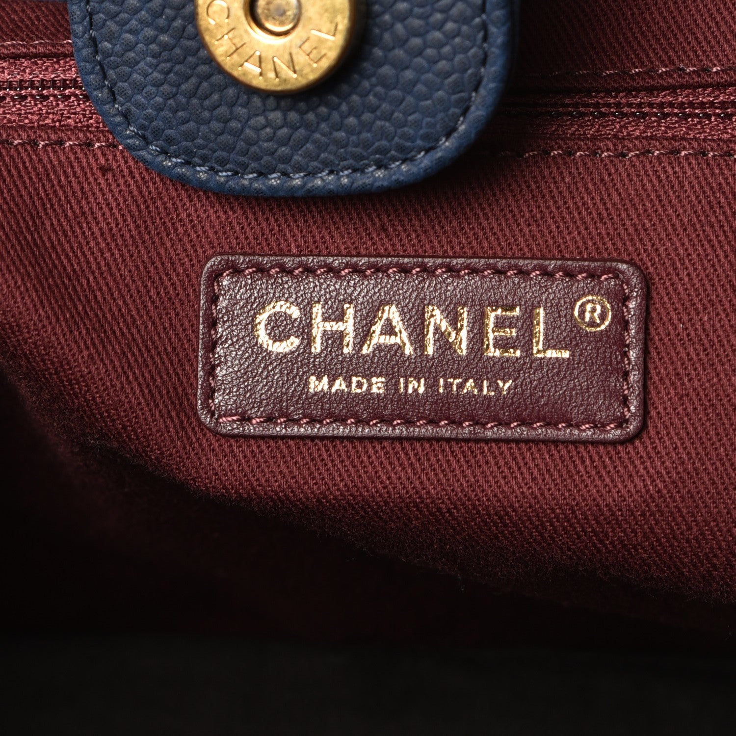 Chanel Iridescent Caviar Quilted Globe Trotter Shopping Tote Navy Blue 6 of 11