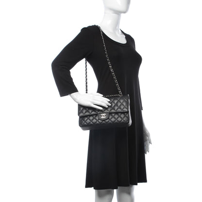 Chanel Caviar Quilted Medium Double Flap Black 2 of 9