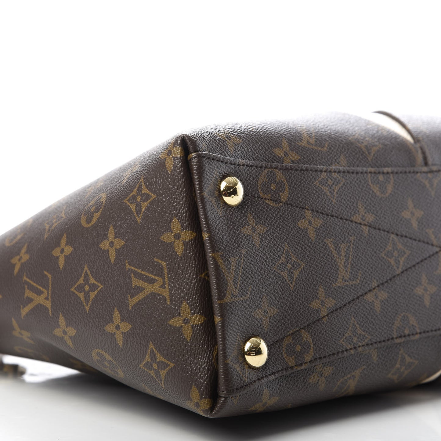 Monogram Braided V Tote MM Creme