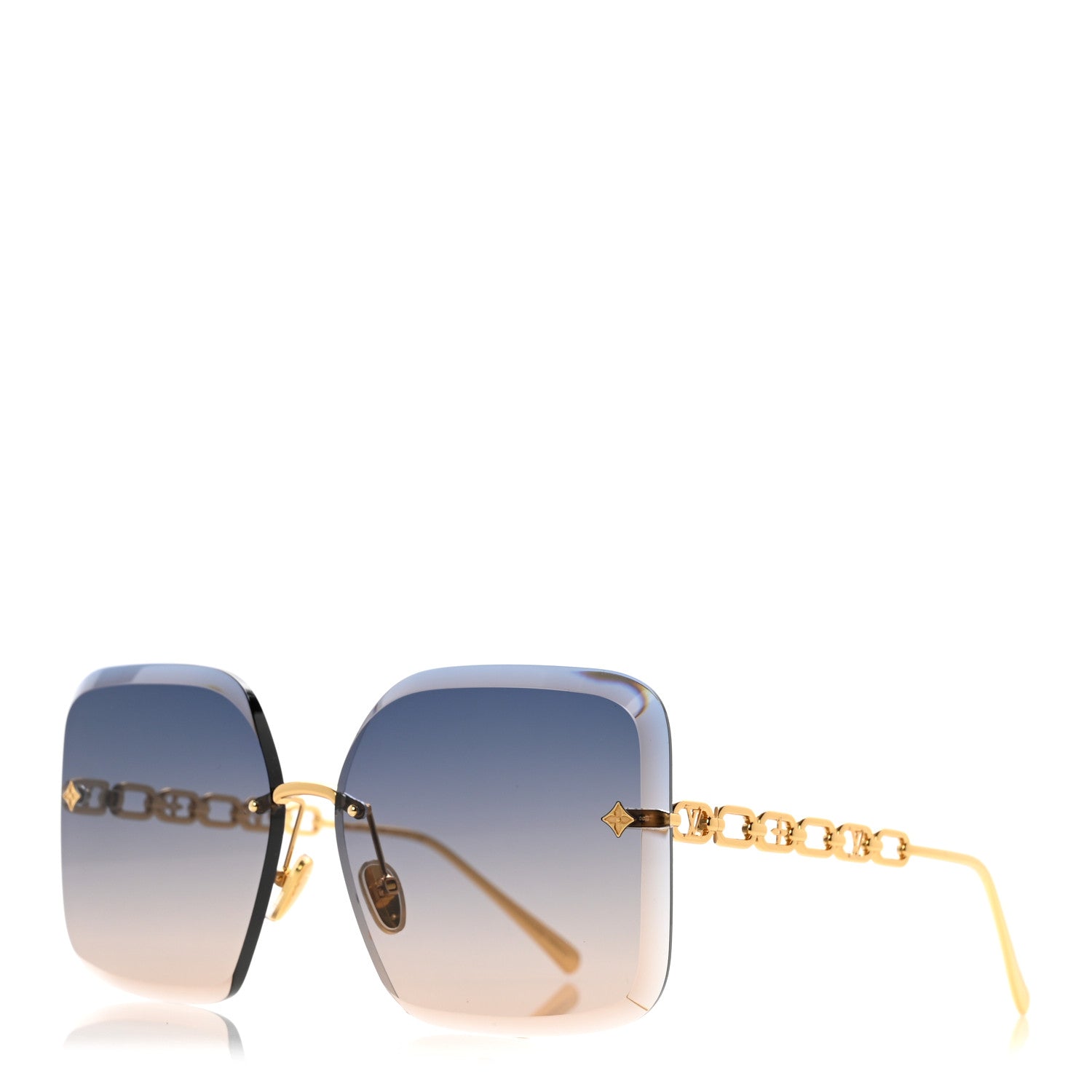 Louis Vuitton Metal LV Jewel Square Sunglasses Z1860U Gradient Blue 1 of 10